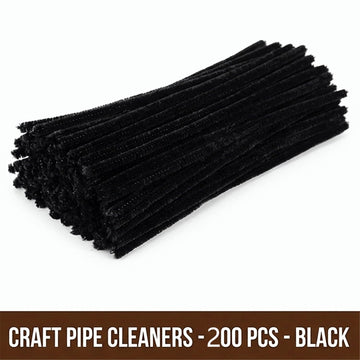 Black Pipe Cleaners with Wiggle Eyes (300 Pack) Chenille Stems for DIY Art Craft Decorations Creative (0.24 x 12 Inch) 1