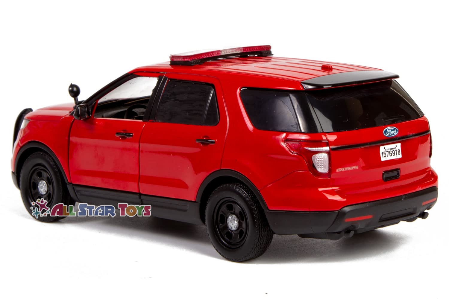 Motormax All Star Toys 1/24 Fire Department Diecast Model 2015 Ford Police Interceptor Utility Fire Marshal, Fire Chief Vehicle, Fire Truck Unmarked