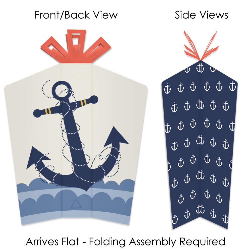 Big Dot of Happiness Ahoy - Nautical - Table Decorations - Baby Shower or Birthday Party Fold and Flare Centerpieces - 10 Count