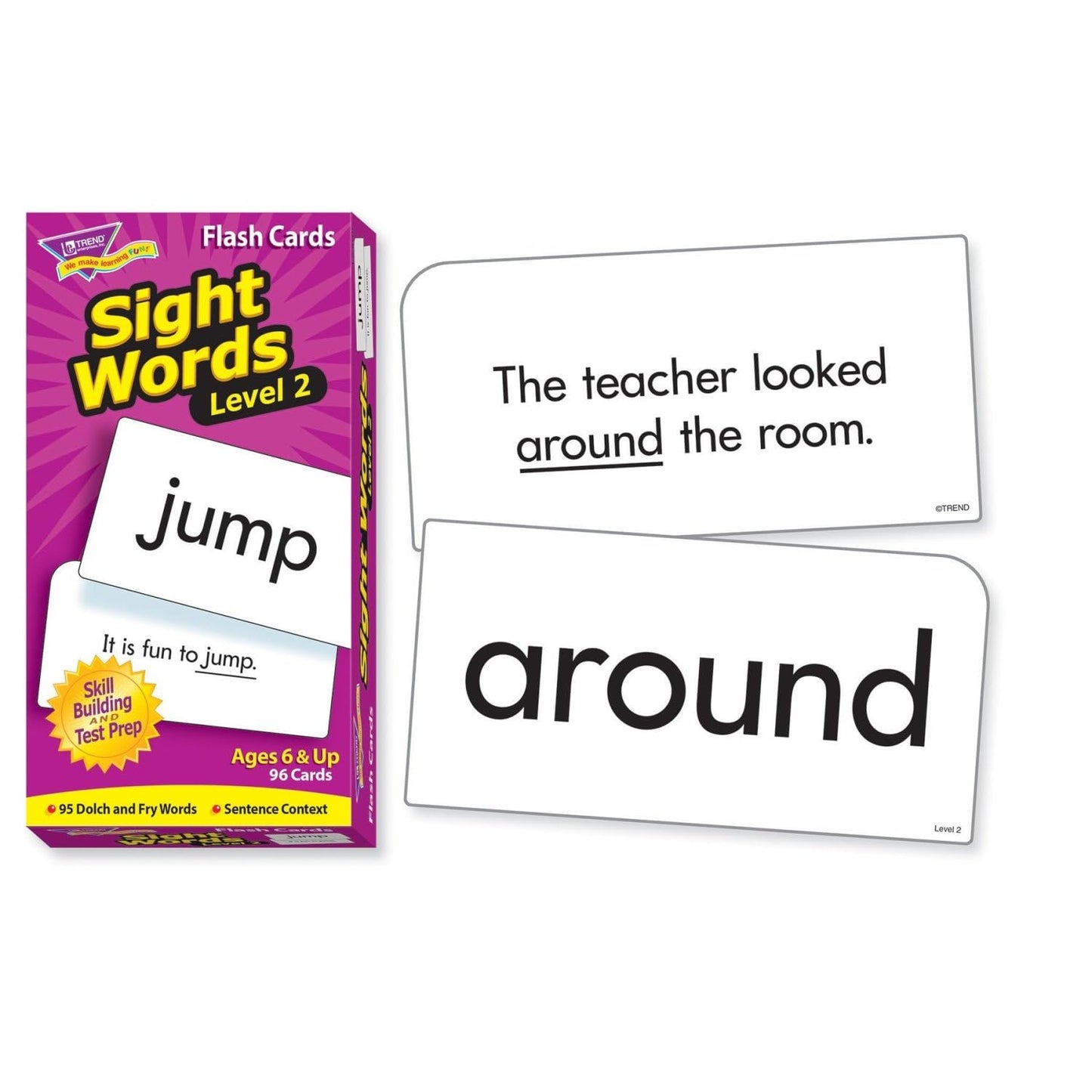 Trend Enterprises: Sight Words Level 2 Skill Drill Flash Cards, Dolch and Fry Words, Sentence Context, Great for Skill Building and Test Prep, 96