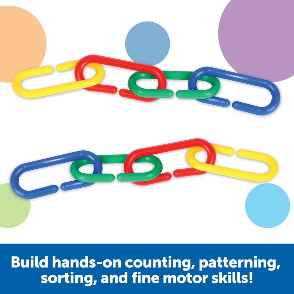 Learning Resources Link 'N' Learn Links - 500 Pieces, Ages 3+, Preschool Supplies, Toddler Toys, Math Manipulatives