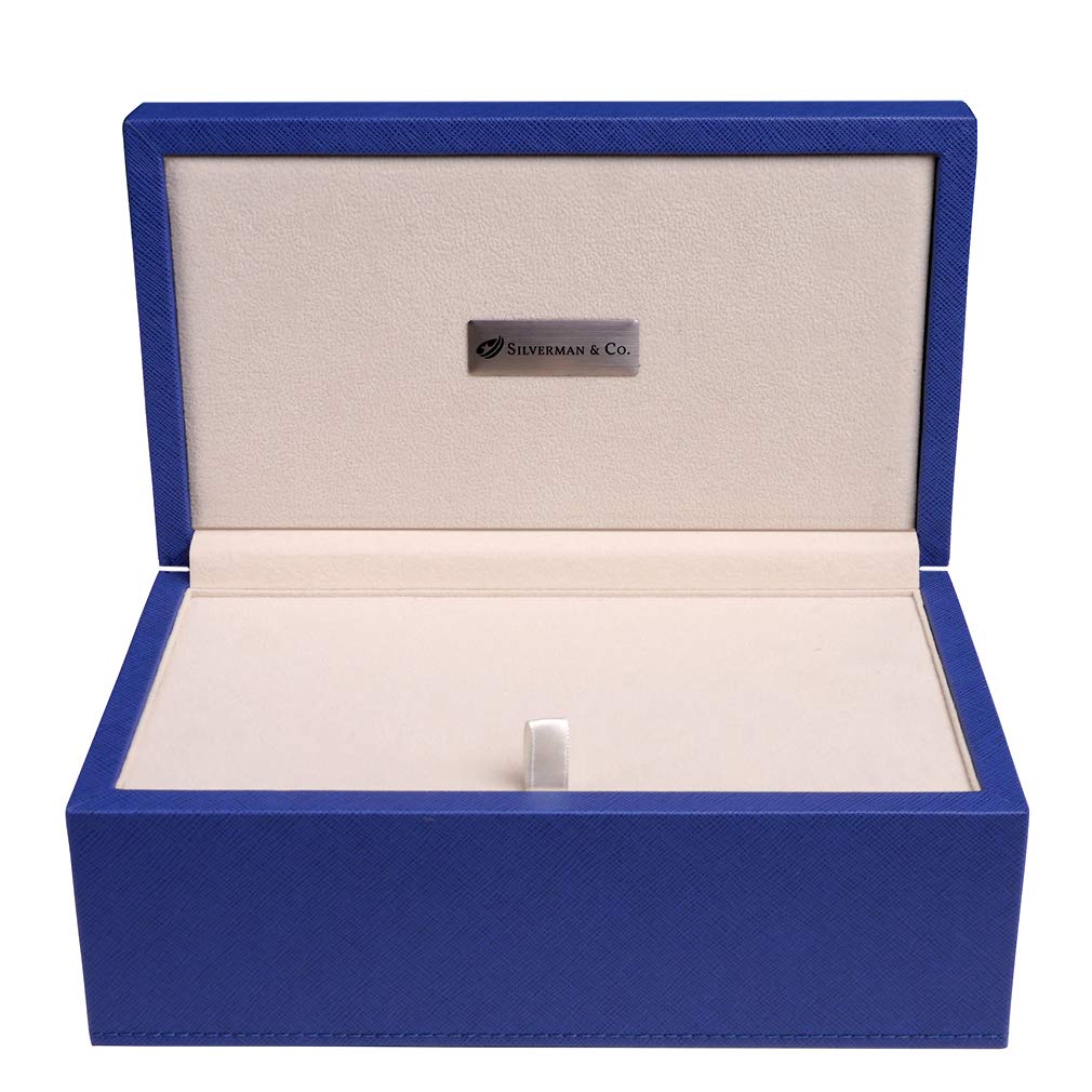 Silverman & Co. Double 9 Large Black Domino Set - Blue Case