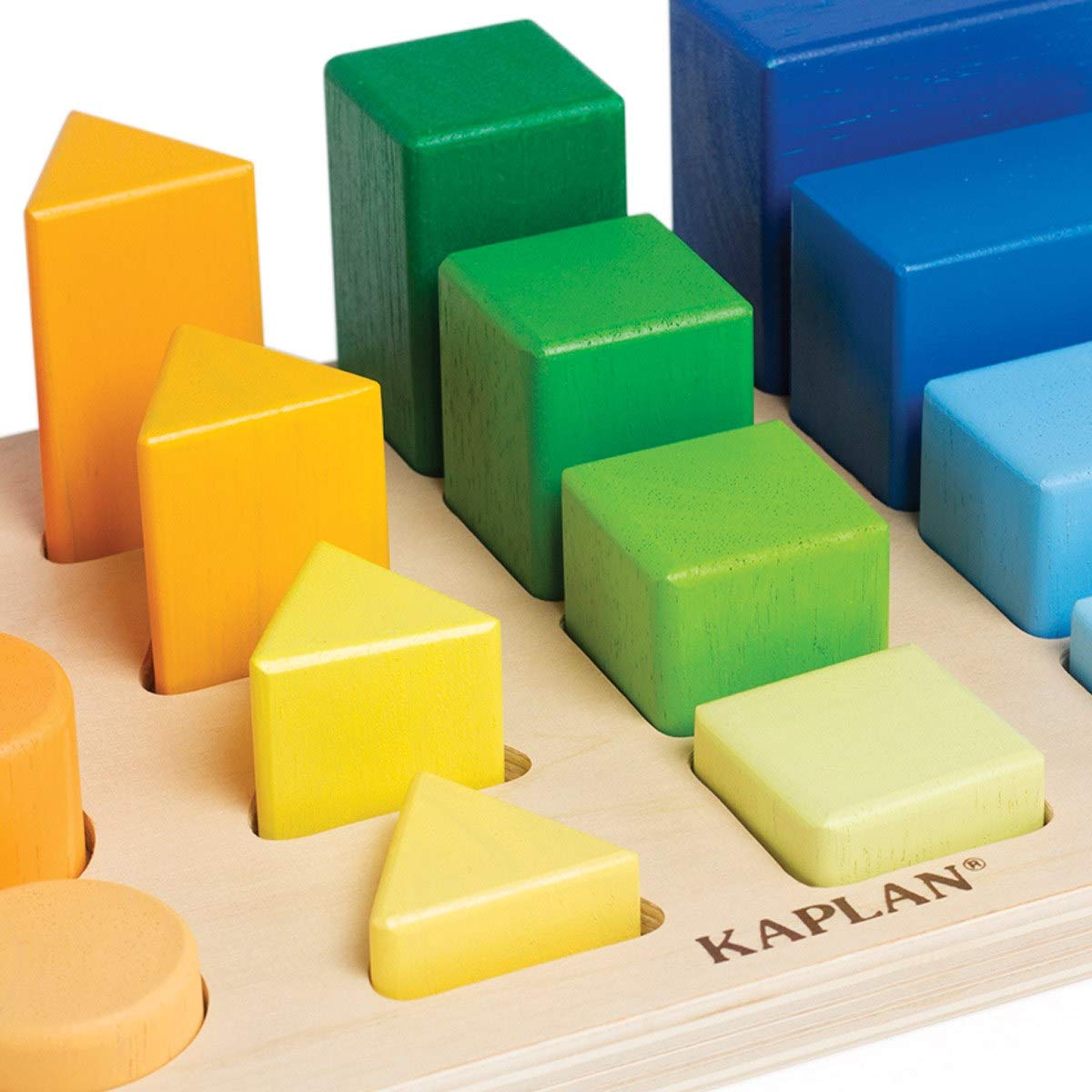 Kaplan Early Learning Company Wooden Colorful Shape and Height Sorter