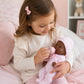 JC Toys Mini La Newborn African American | Anatomically Correct Real Girl Baby Doll | 9.5" All-Vinyl | Includes Pink Outfit, Hat and Pacifier |