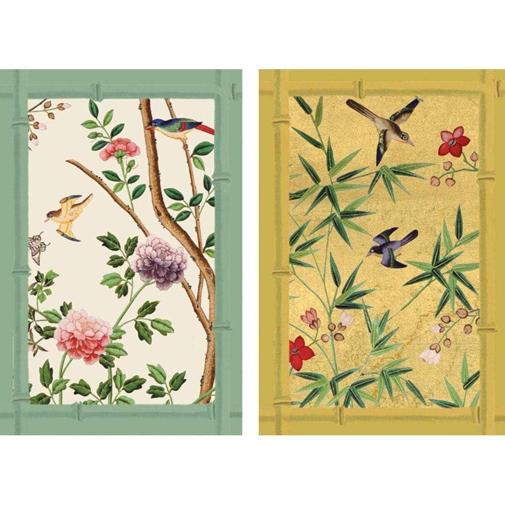 Entertaining with Caspari Double Deck of Bridge Playing Cards, Jumbo Type, Chinese Wallpaper