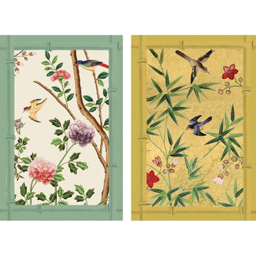 Entertaining with Caspari Double Deck of Bridge Playing Cards, Jumbo Type, Chinese Wallpaper