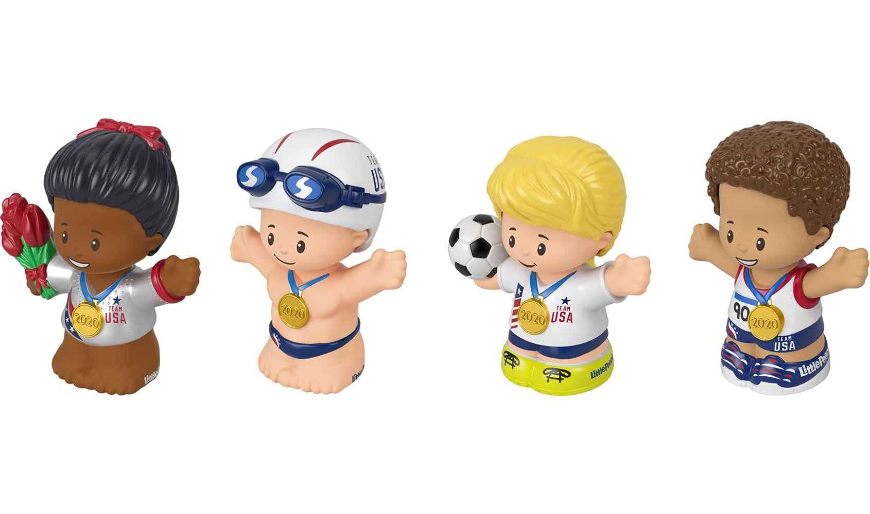 Little People Collector Team USA Classic Sports Special Edition Set for Adults & Fans, 4 Athlete Figures in Display Package