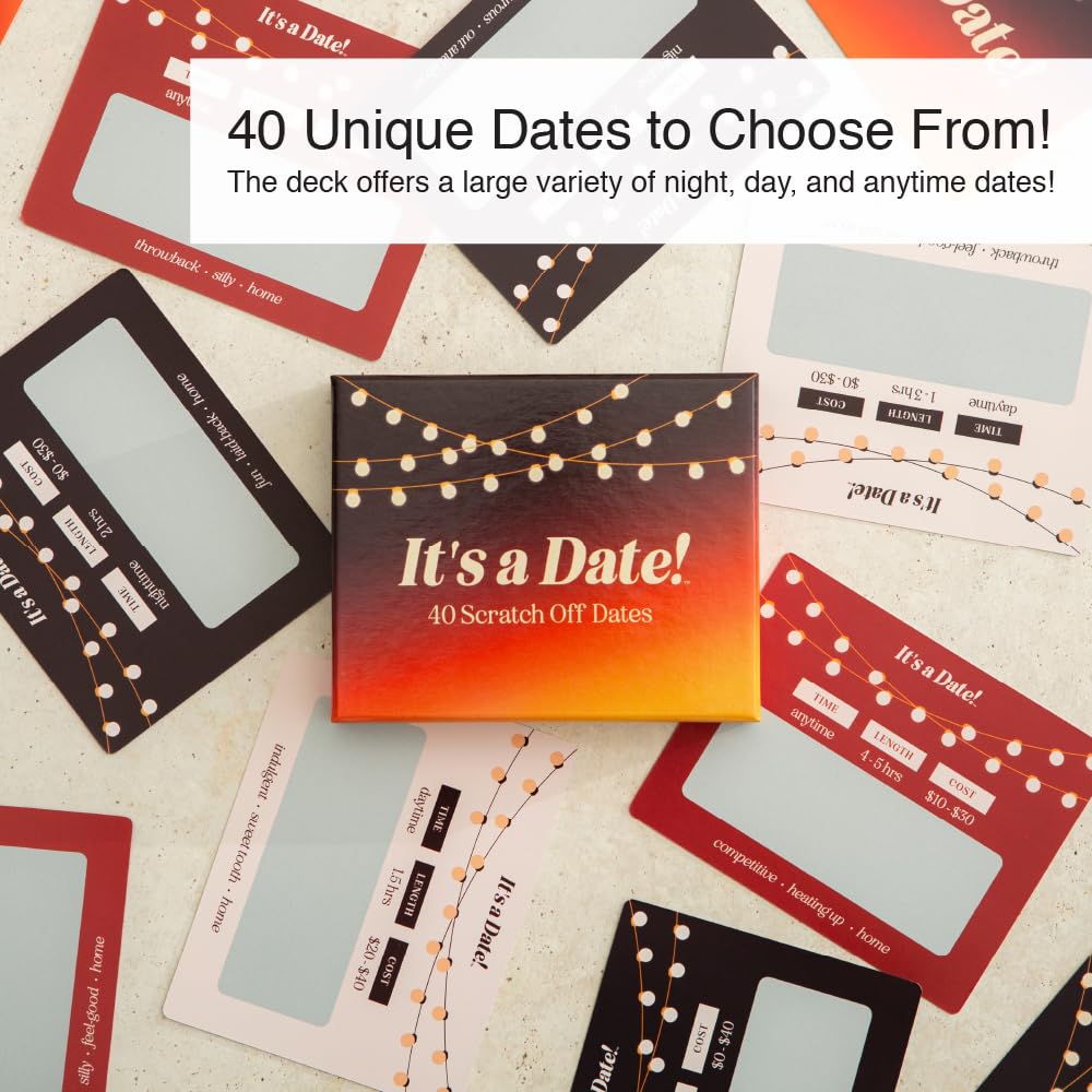 It's a Date!, 40 Fun and Romantic Scratch Off Date Night Ideas for Him, Her, Girlfriend, Boyfriend, Wife, Husband & Couples, Valentine's Gift for Men