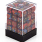 Chessex DND Dice Set D&D Dice-12mm Gemini Blue, Red, and Gold Plastic Polyhedral Dice Set- for Dungeons and Dragons Dice Includes 36 Dice - D6