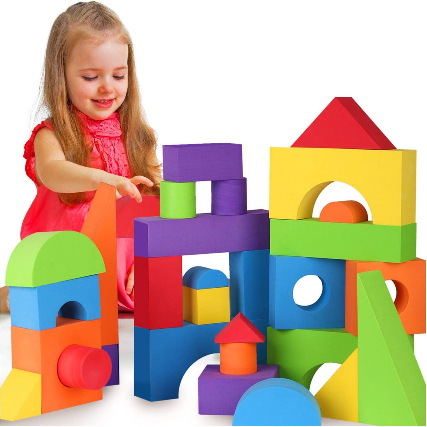 LOLO TOYS Large Building Foam Blocks for Toddlers - Giant Jumbo Big Building Blocks (30 Pieces)