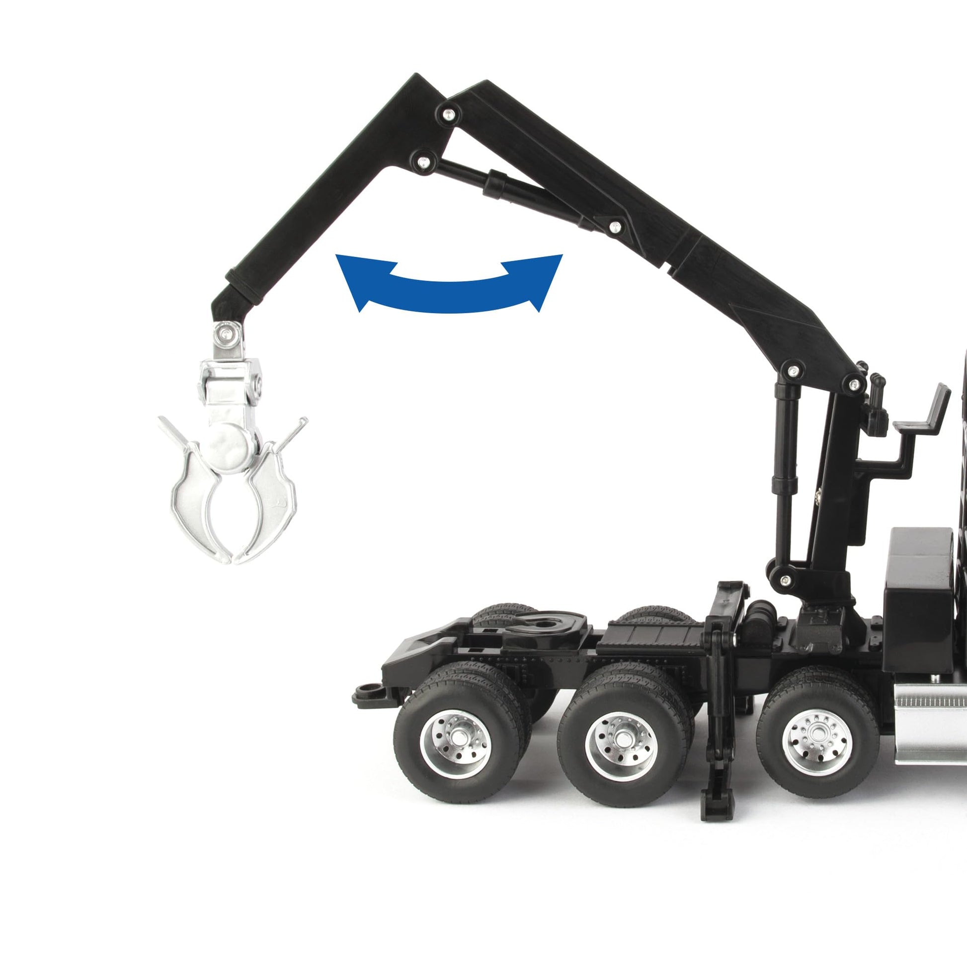 TOMY Freightliner 122SD Logging Truck Toy - 1:32 Scale - Includes Toy Truck, Trailer, and 3 Logs - Construction Truck Toys - Ages 3 Years and Up