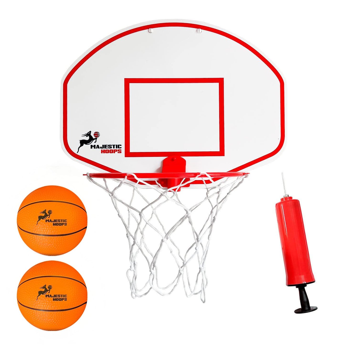 Majestic Hoops Mini Basketball Hoop - Indoor Basketball Hoop - Durable Plastic Basketball Hoop for Kids and Adults - No Assembling - Premium