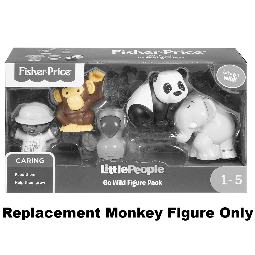 Fisher-Price Replacement Part Little People Go Wild Safari Guide Playset GNM37 - Replacement Brown Monkey Figure