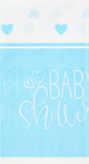 Blue Hearts "Baby Shower" Rectangular Plastic Table Cover 54" x 84" (1 Pc) - Charming & Elegant Party Decor for Your Celebration