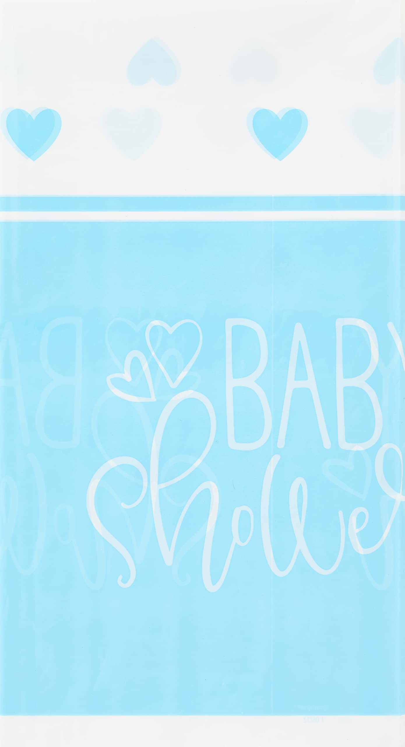 Blue Hearts "Baby Shower" Rectangular Plastic Table Cover 54" x 84" (1 Pc) - Charming & Elegant Party Decor for Your Celebration