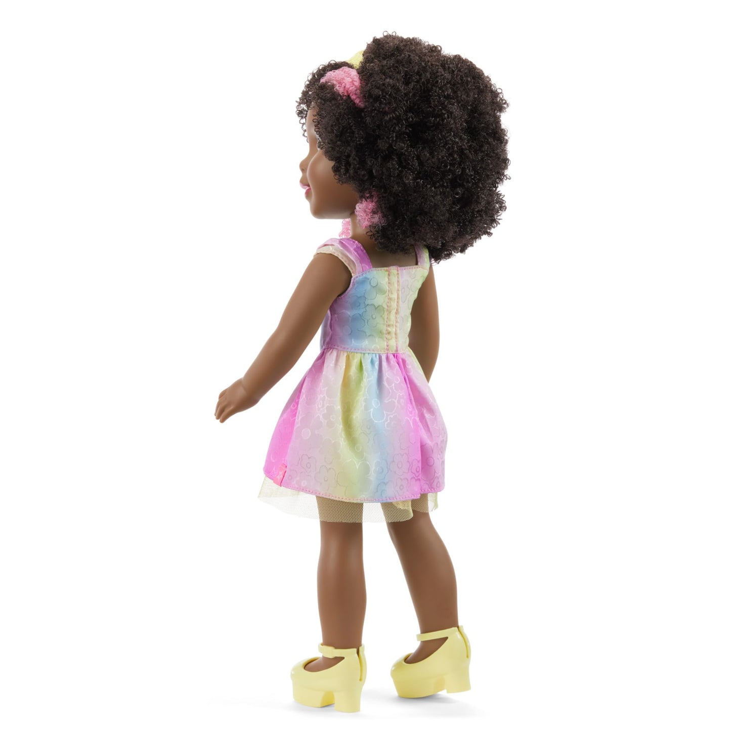 American Girl, AG Sisters Wesley Doll, Brown Eyes, Short Curly Dark-Brown Hair with Pink Highlights, 14.5", Age 4+ (Amazon Exclusive)