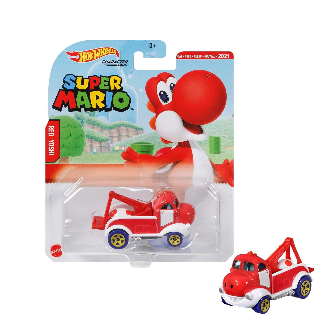 Hot Wheels Character Cars 2021 Super Mario - Red Yoshi