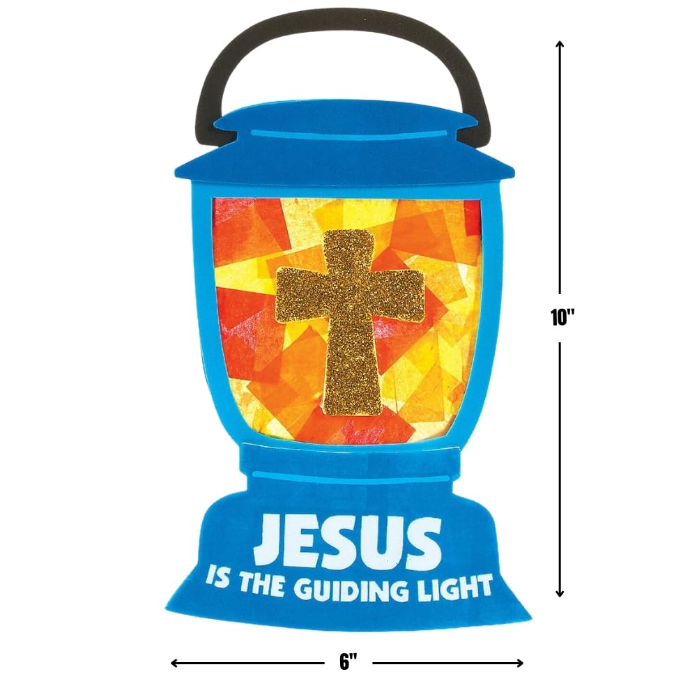 Fun Express 10" Jesus Lights the Way Tissue Paper Sign Craft Kit VBS 2026 - Makes 12