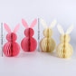 Easter Bunny Honeycomb Decorations, 3D Honeycomb Easter Decorations,Easter Table Decor,Pink and White, 4 Pack
