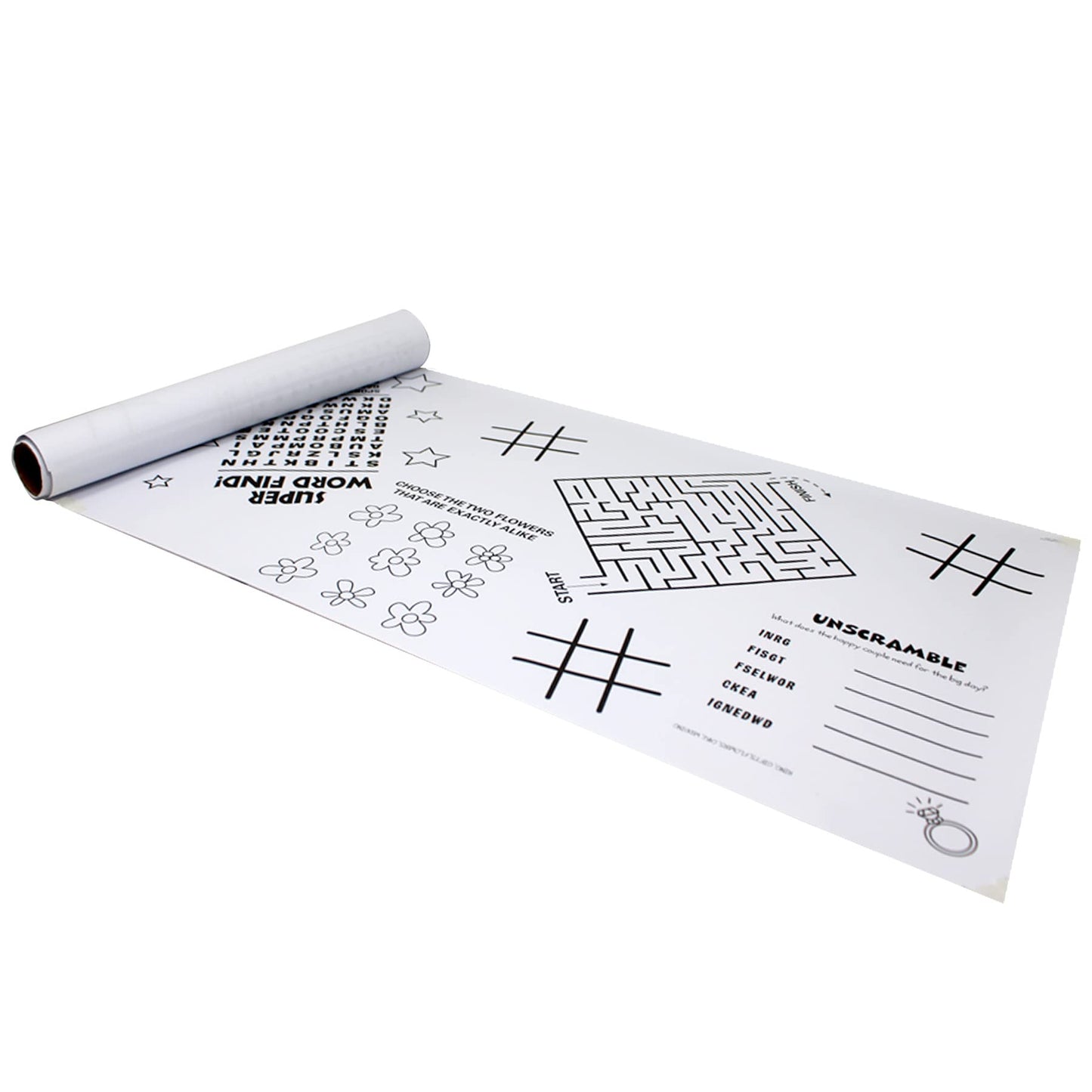 Kids Coloring Games Table Runner - 9 Ft Coloring Tablecloth Runner - Kids Activities Arts and Crafts Kids Crafts Fun Coloring Entertainment for Kids