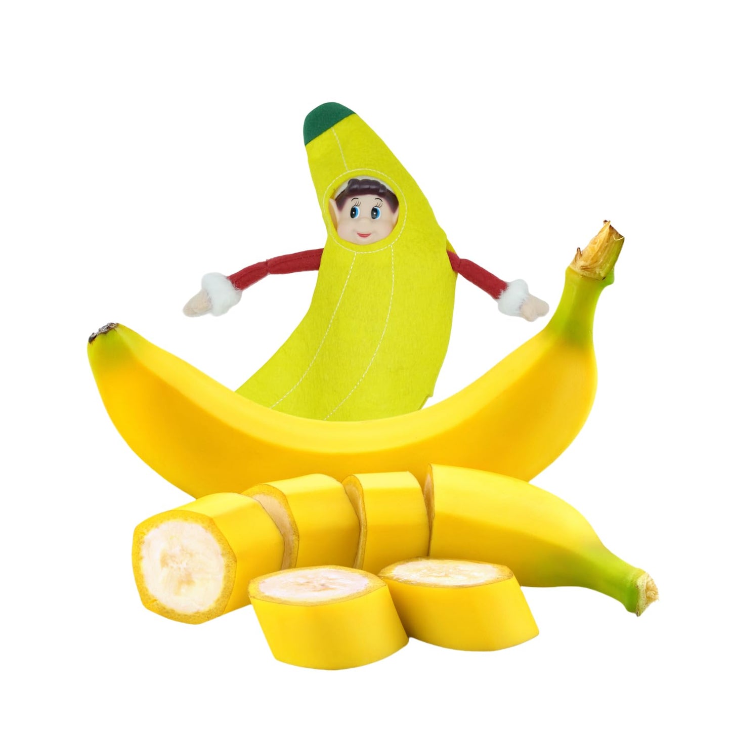 LovelfStory Christmas Elf Doll Accessories Clothes,Avocado Banana Couture Outfits Holiday for Boy or Girl Elf Doll, Doll is not Included. (Banana)