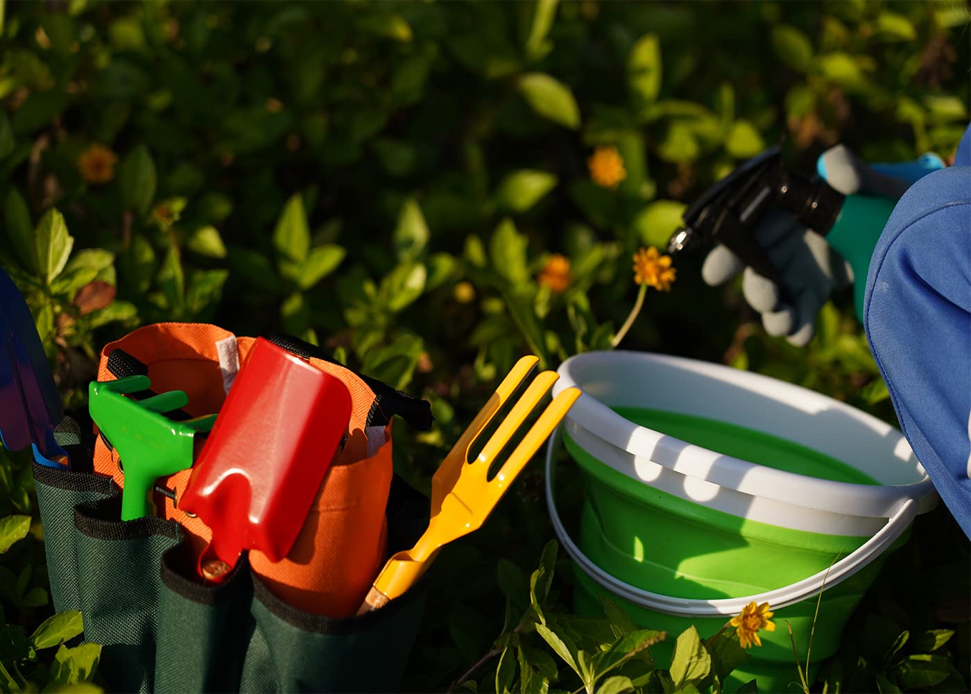 Kidz Gardening Set -Real Metal Gardening Tools Kit for Childrenz Includes Sturdy Shovel,Rake,Fork,Trowel,Kidz Garden Kit with Sun