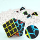 Roxenda Speed Cube Set, Speed Cube Bundle of 2x2 3x3 4x4 and Pyramid Cube Smoothly Magic Cubes Collection for Kids Teens & Adults [4 Pack] (Carbon