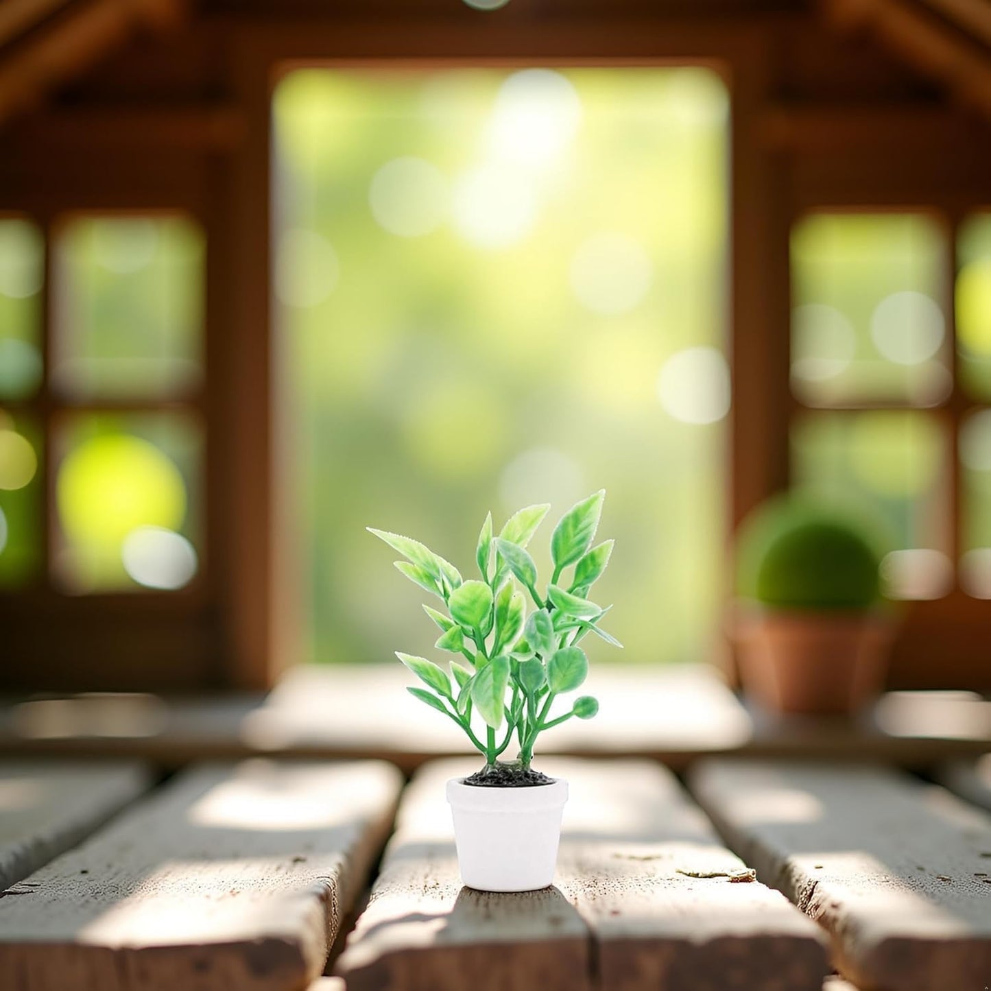 Artificial Miniature Plants for Dollhouse - 1:12 Scale Hanging Potted Greenery for Fairy Gardens, Terrariums and Diorama Displays