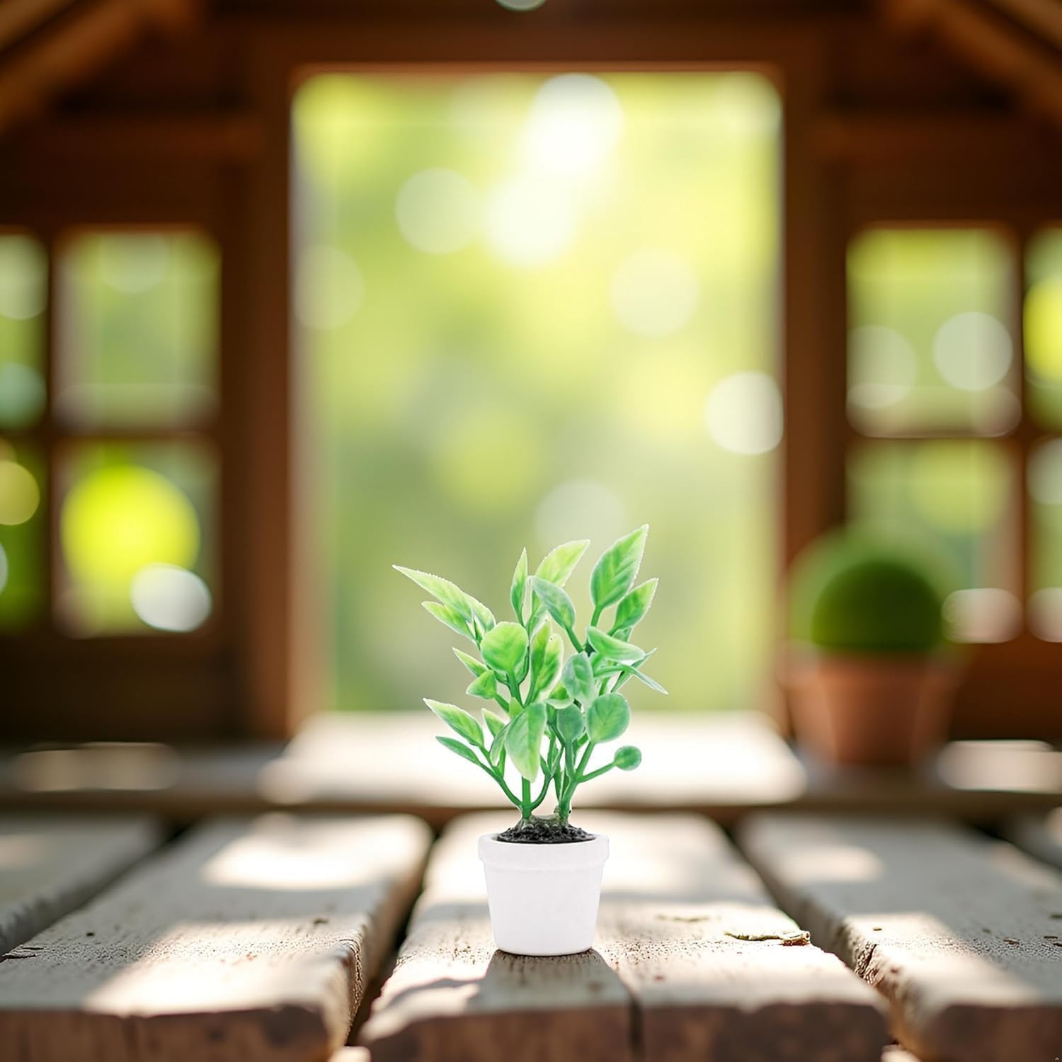 Artificial Miniature Plants for Dollhouse - 1:12 Scale Hanging Potted Greenery for Fairy Gardens, Terrariums and Diorama Displays