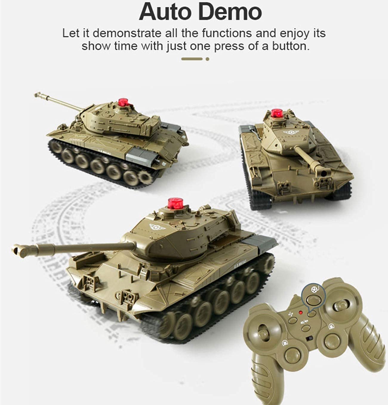 RC Tank Toy Army Military Vehicles Remote Control Battle Tank Toys for Kids