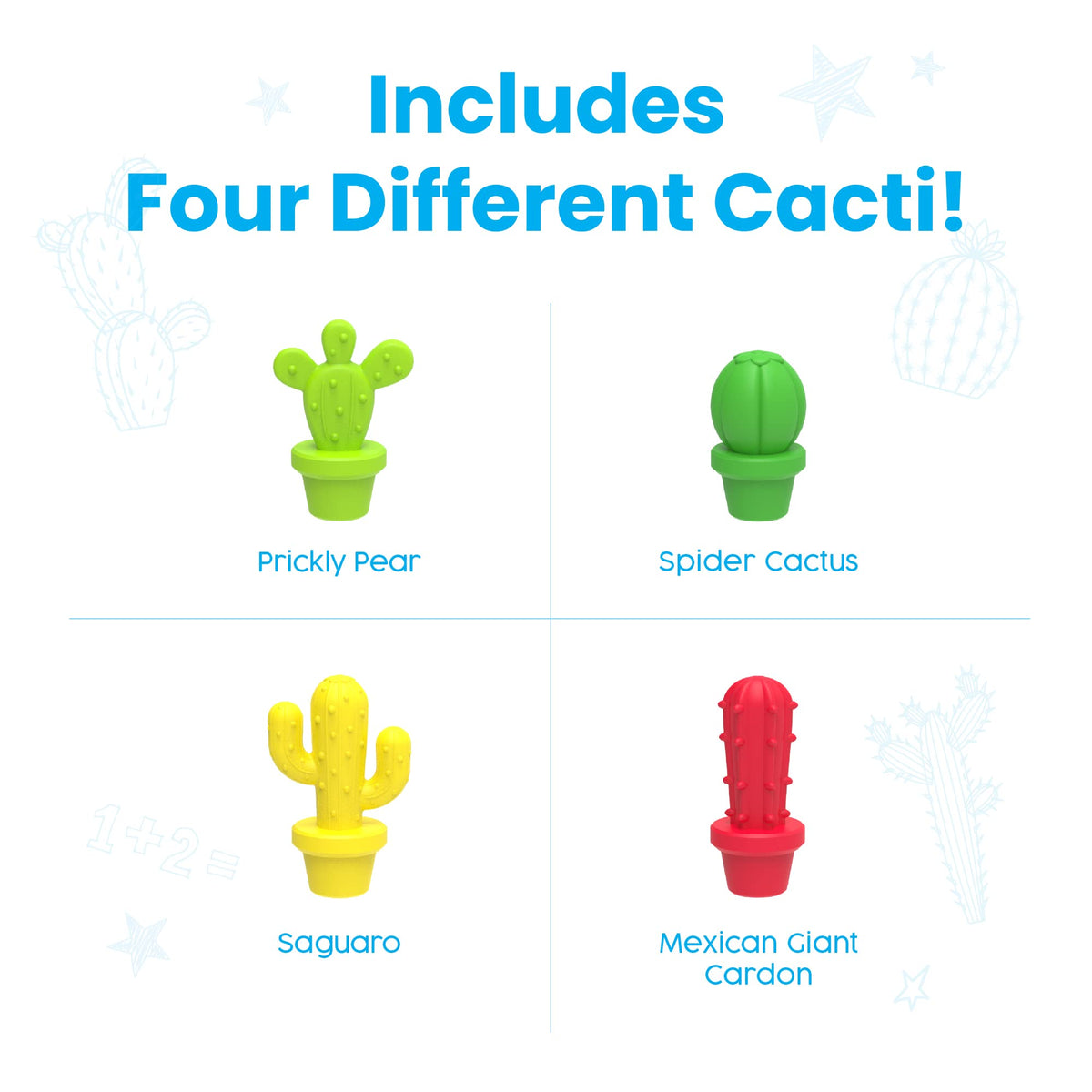 hand2mind Cactus Counting Desert Math Activity Set, Ten Frame Math Manipulatives, Color Counters for Kids Math, Montessori Math Materials, Math Games