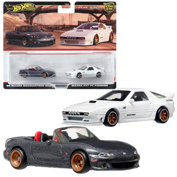Hot Wheels Premium 2-Pack '04 Mazda Mazdaspeed Miata/Mazda RX7 FC Pandem HRR75 [Mini Car] [3 Years Old and Up]