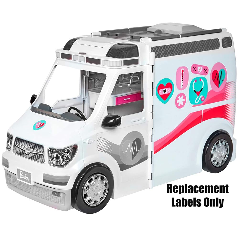 Mattel Replacement Stickers for Inspired by Barbie Care Clinic Doll Playset - FRM19 ~ Replacement Labels, Sheet E - 31-39, 48, 49 and 51, Small