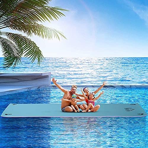 HOMCOM 10' x 5' Floating Mat 3-Layer Lily Pad Floating Mat
