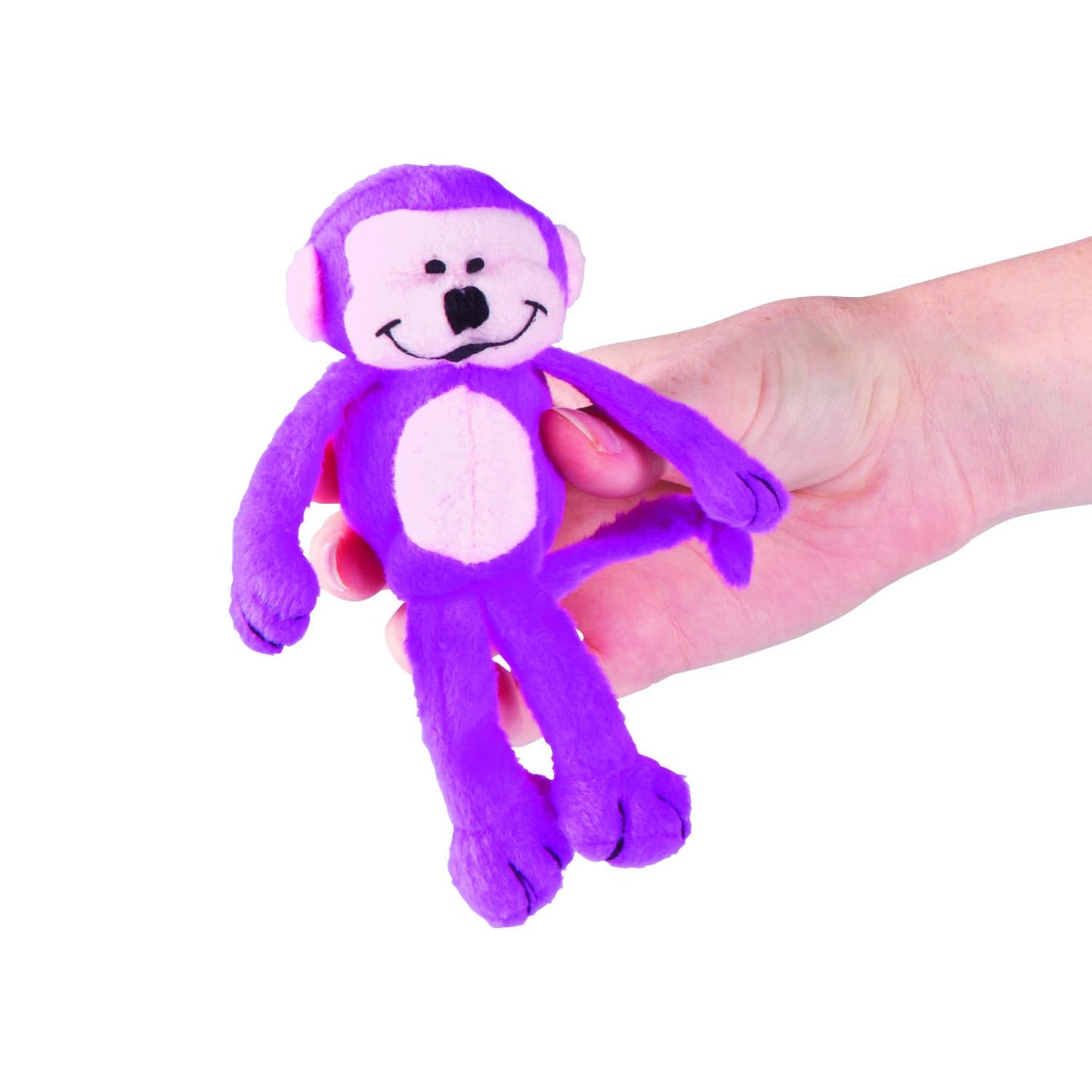 Fun Express Fuzzy Bright Neon Stuffed Happy Monkeys, 5 1/2", 12 Pc.
