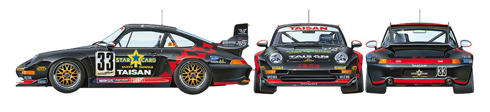 Tamiya 1: 24 300024175 - Taisan Star Card Porsche 911Gt2 1995
