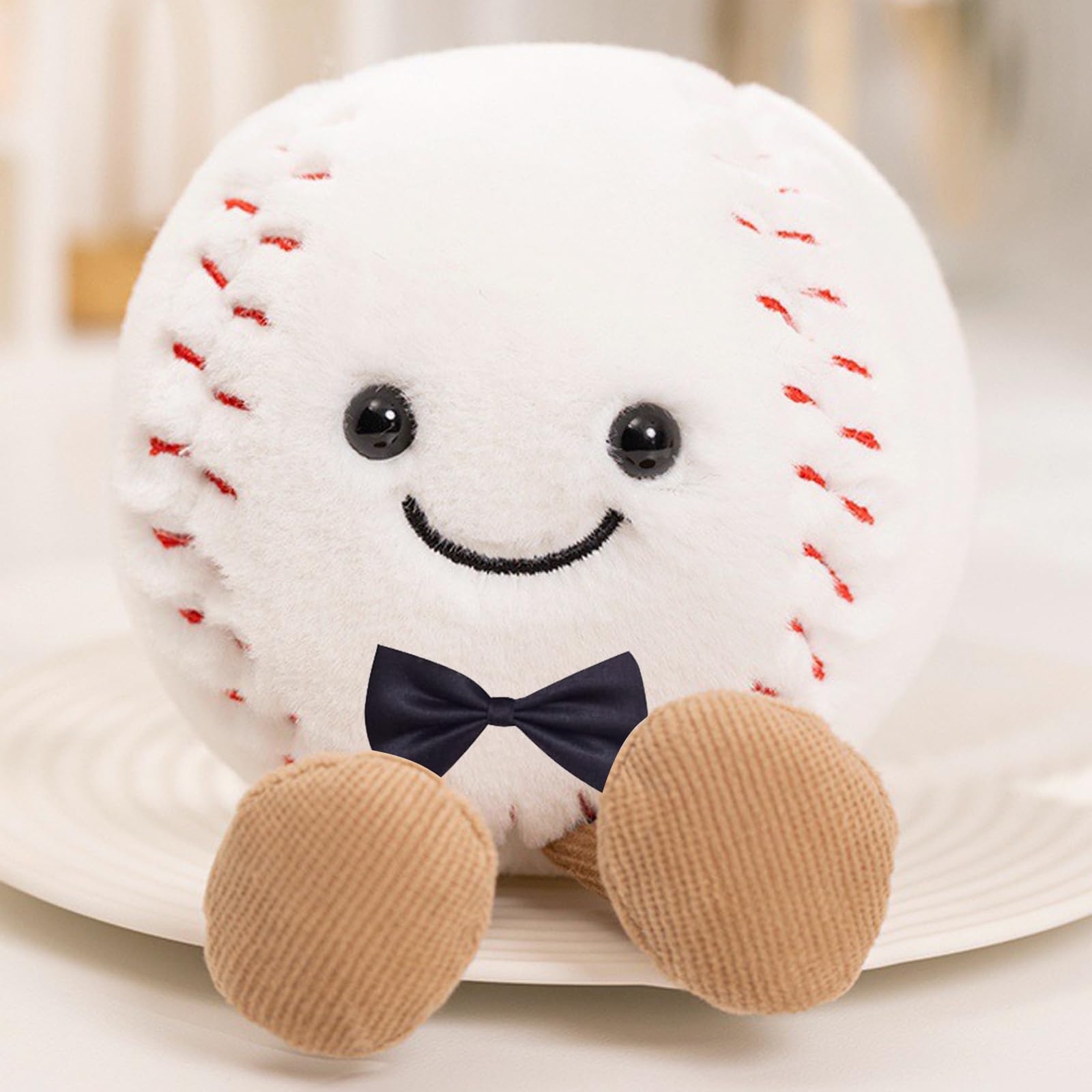 Cuddly Big Soft Plush Realistic Baseball Ball Halloween Stuffed Toy Doll, 6" Baseball Plushie Toys Best Birthday Christmas Anniversary Fiesta Party