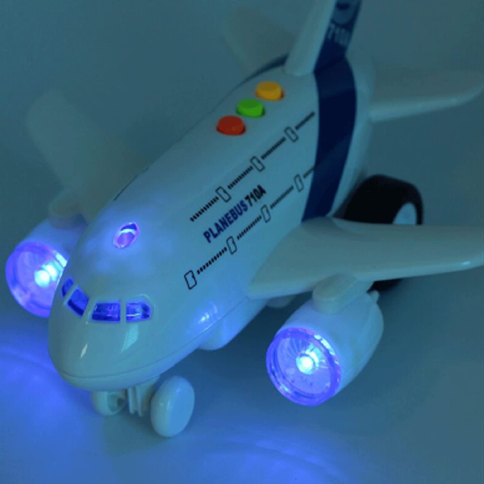 OCCAFY Airplane Toys for Toddlers,Friction Powered Toy Plane for Kids,1:200 Scale Aircraft with Flashing Lights and Sounds for Boys & Girls,Toy