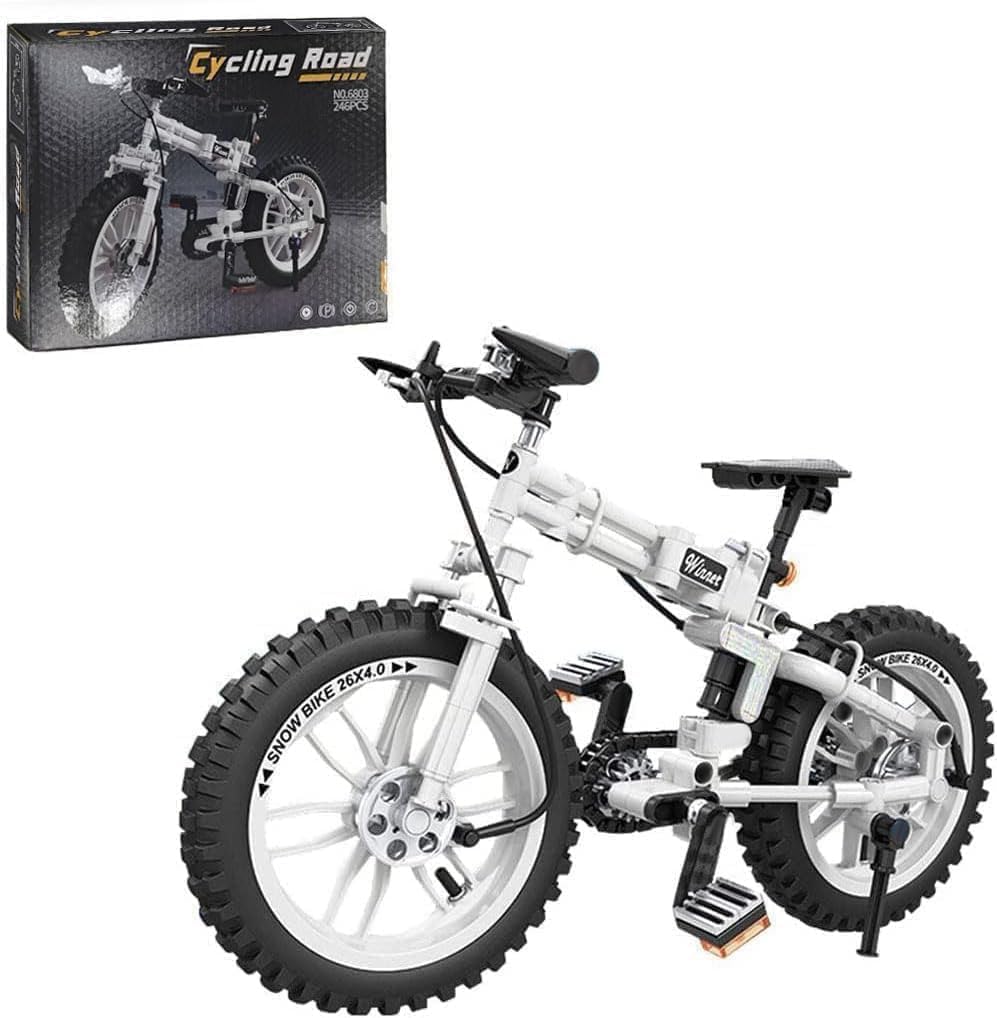FULHOLPE Mountain Bike Building Blocks Set, MOC Foldable Bicycle Model Bricks Building Kit Compatible with Major Brands - 246 Pieces