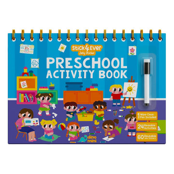Stick4Ever Preschool Activity Book - Reusable Sticker Book for Toddlers 2-4 Years - Mess-Free Educational Travel Activity for Kids, Boys & Girls - No