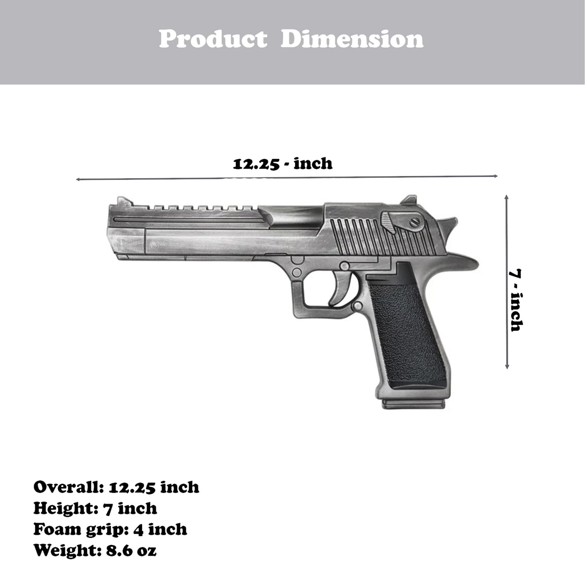 12.25" Desert Eagle Foam Replica Collectible Prop Gun for Cosplay, Halloween, Display & Gifting - Lightweight Safe Foam Pistol for Costume and Decor