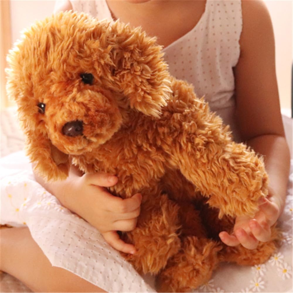 JIANEEXSQ Labradoodle Stuffed Animal, Fluffy Dog Animal Model Plush Toy, Birthday Gift Decor (Labradoodle)