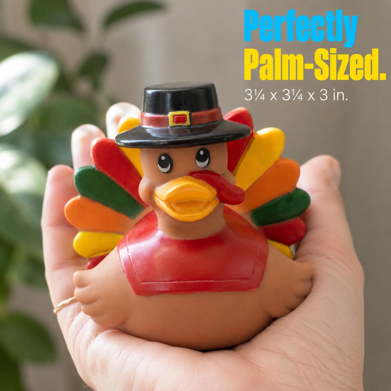 DUCKY CITY 3 Inch Thanksgiving Turkey Rubber Ducks [Sealed, Floats Upright] Holiday Toy for Kids, Toddler Baby Bath Gift, Fall Collectible Rubber