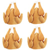 Tkocisa 4 Pack Thanksgiving Plush Turkey Hats Roasted Turkey Hats, Thanksgiving Hat Thanksgiving Halloween Turkey Costume Funny Hat For Role Play