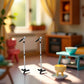 2Pcs Black Dollhouse Decoration Accessories,Mini 1:12 Dollhouse Miniature Scene Model Microphone with Stand Play Toy, Decortion, Dollhouse Furniture