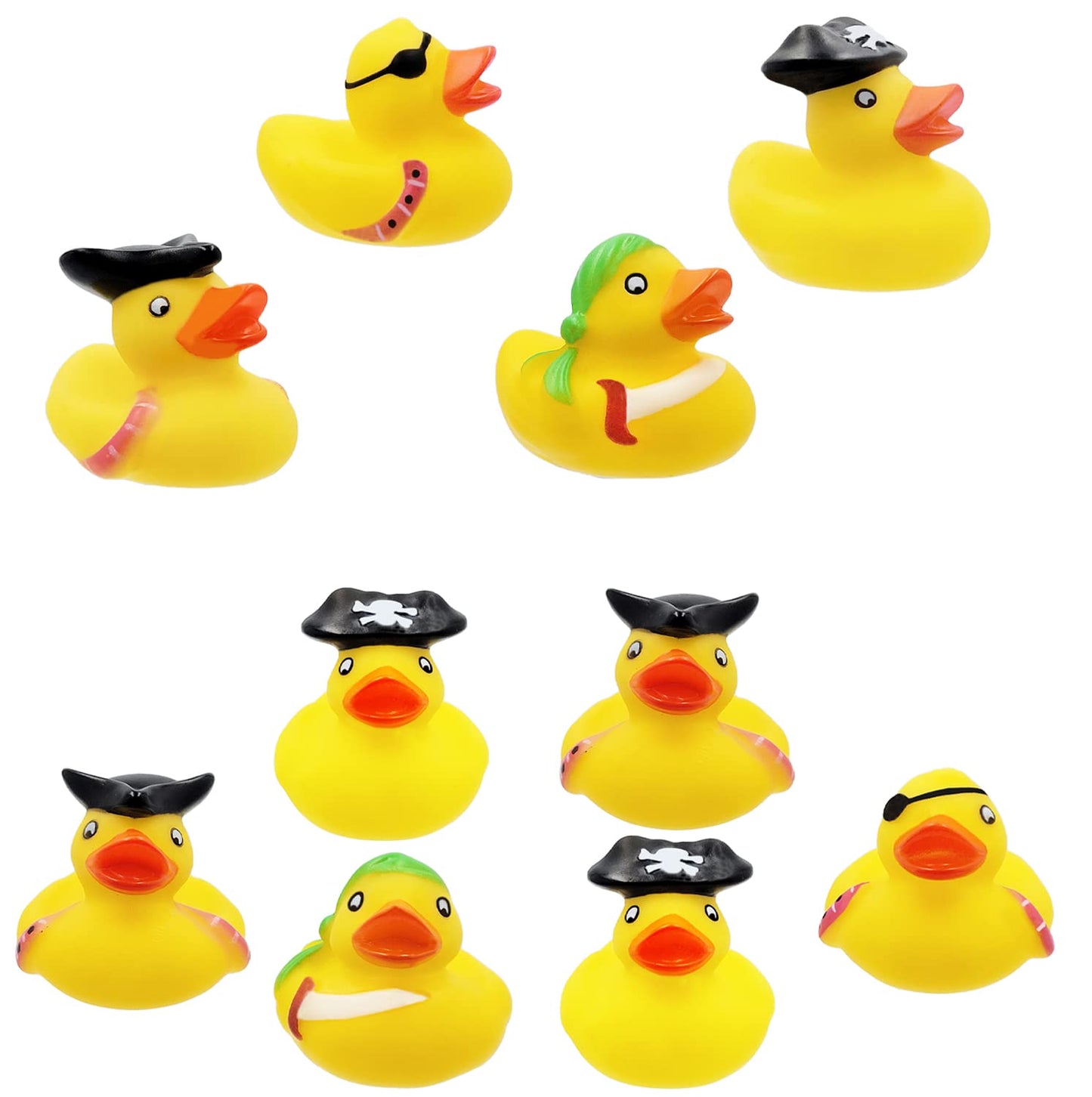 St. Patrick's Pirate Rubber Duck Toy 6-Pack Duckies for Kids, Bath Birthday Projects Gifts Baby Showers Classroom Summer Beach and Pool Activity Party