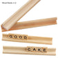 PINOWU 100pcs Wood Letter Tiles for Scrabble, Replacement for Scrabble Letters with Wood Racks and Cloth Gift Bag Craft Playing Alphabet Coasters