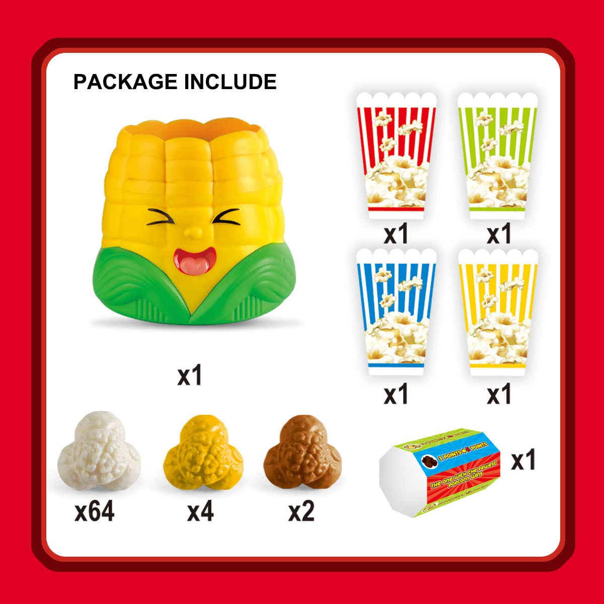 LAFALA Kids Board Games for Family Night Party Games Who get’s Most Popcorn Board Game for Adults and Kids 8-12, 2-4 Players,Easter's Day Halloween