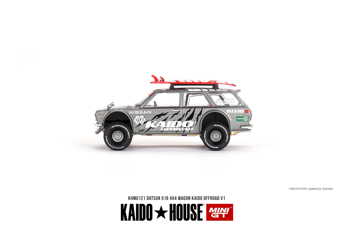 True Scale Miniatures Model Car Compatible with Nissan Datsun KAIDO 510 Wagon 4×4 Kaido Offroad V1 1/64 Diecast Model Car Kaido House KHMG121