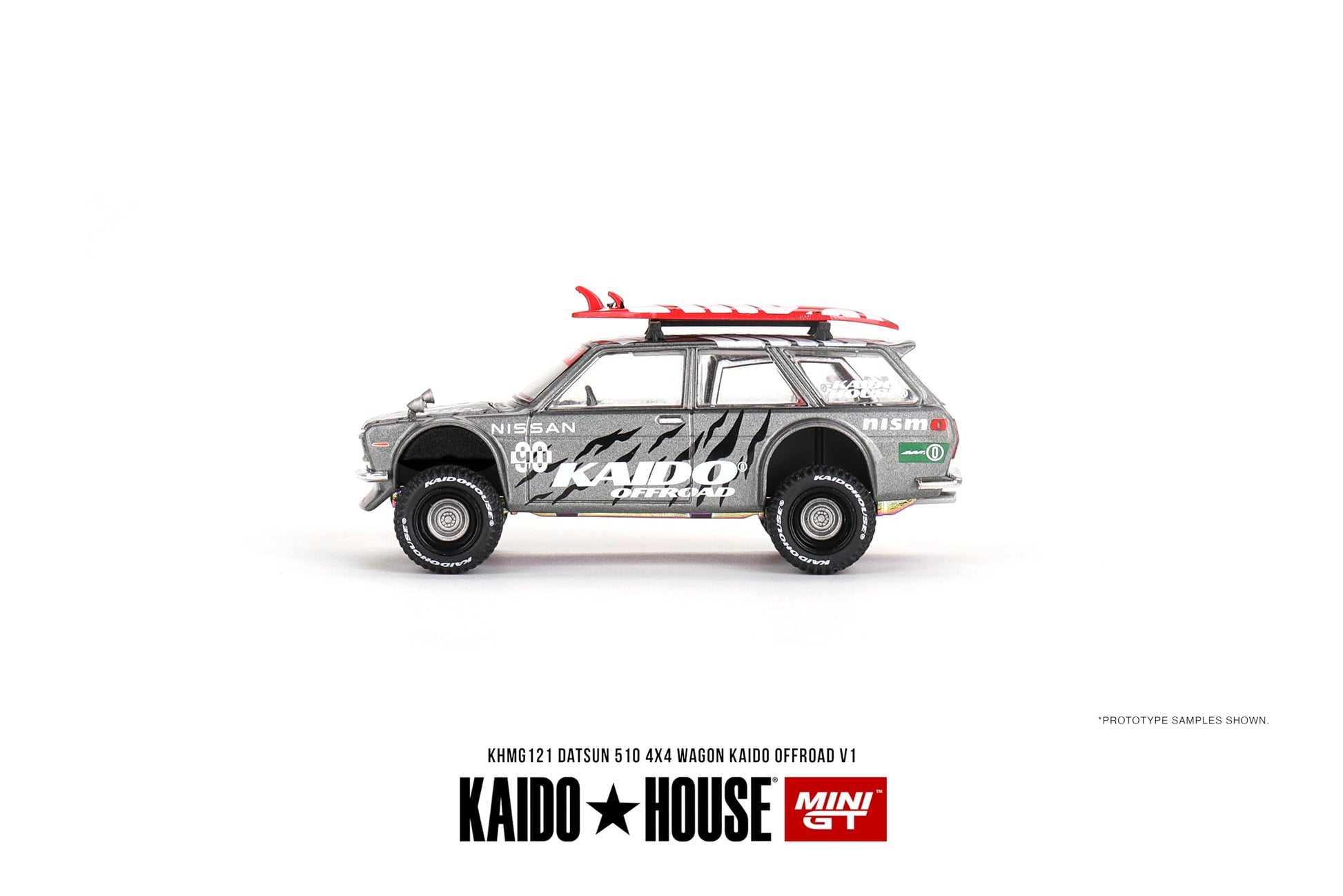 True Scale Miniatures Model Car Compatible with Nissan Datsun KAIDO 510 Wagon 4×4 Kaido Offroad V1 1/64 Diecast Model Car Kaido House KHMG121